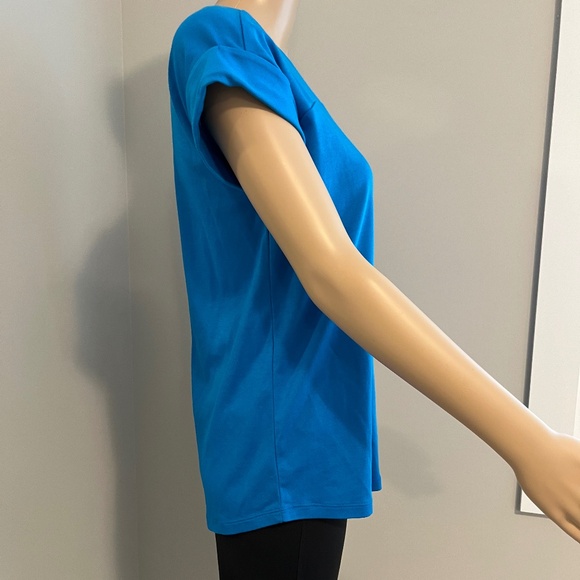 Lands End Roll sleeve tee with zipper shoulder - Picture 6 of 8